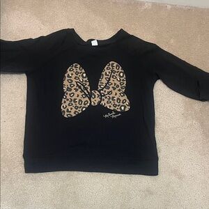 Minnie Mouse Leopard Print Bow Swearshirt